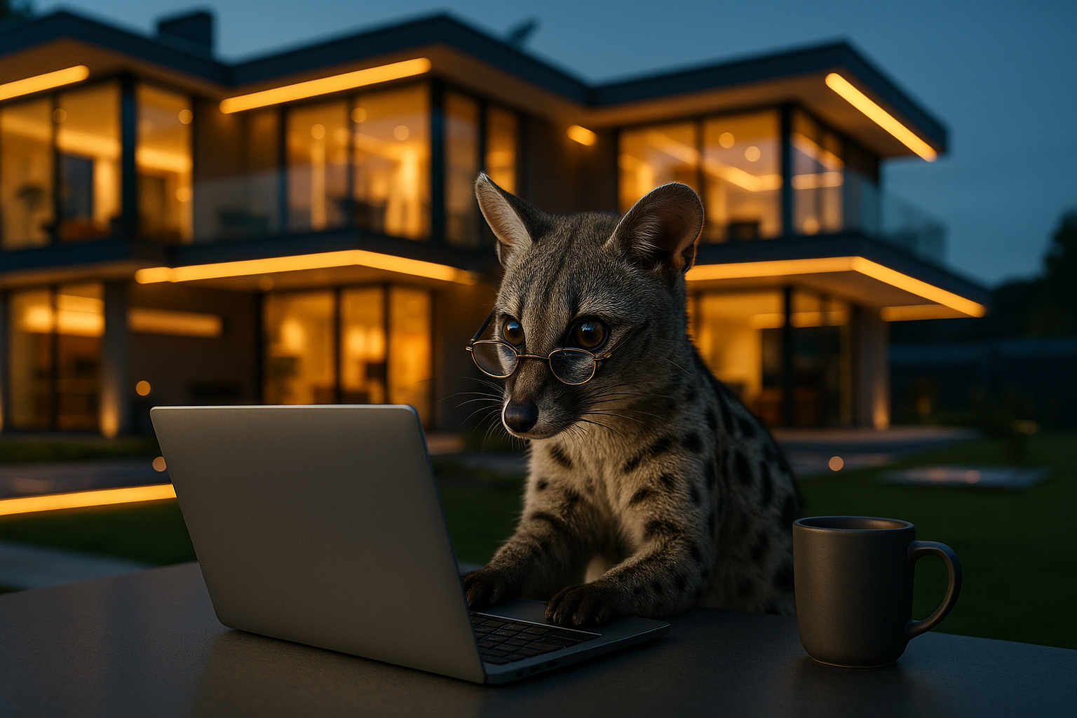 Stylized illustration of a common genet